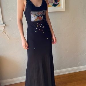 Capture Black Maxi Bodycon Dress with Graphic